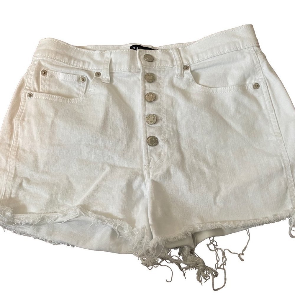 GAP Denim Shorts  Button Fly *White* Size 6